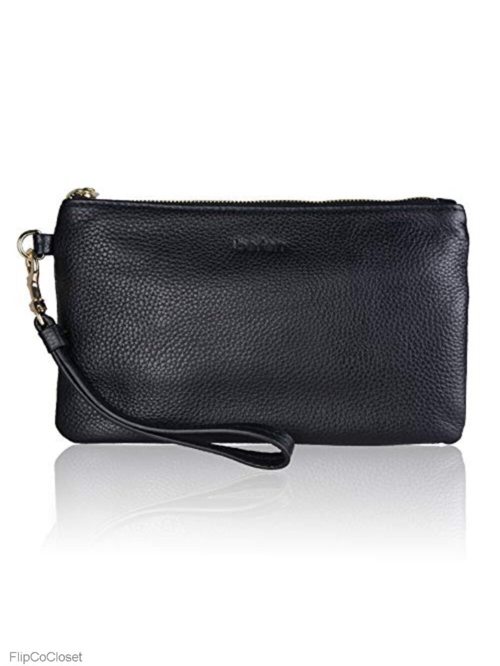 Genuine Leather Wristlet Clutch RFID Blocking Cell Phone Purse